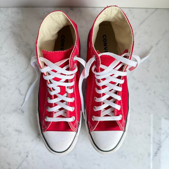Converse Chuck Taylor All Star High Top Sneakers Red Canvas M9 / W11 - Picture 2 of 12